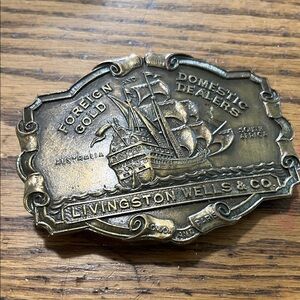 Livingston Wells & co big brass belt buckle